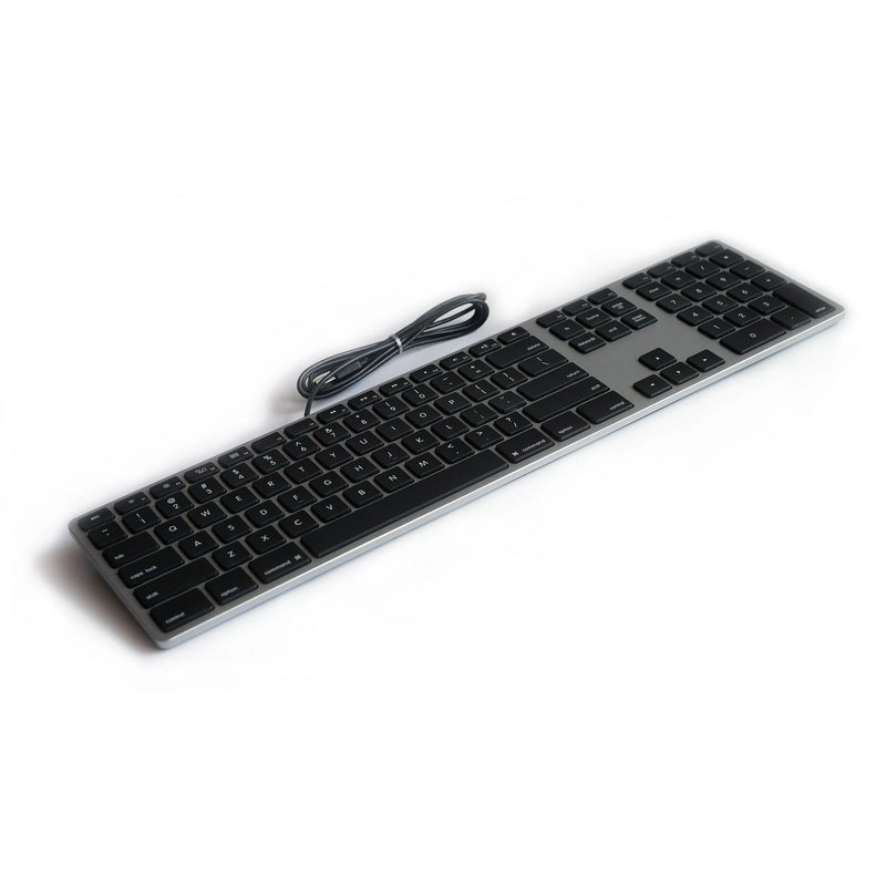 Matias Wired Aluminum Keyboard for Mac (USB-C adapter included)