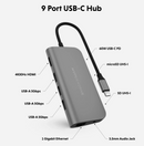 HyperDrive POWER USB-C Hub 9-in-1 for iPad Pro, Laptops & Desktops