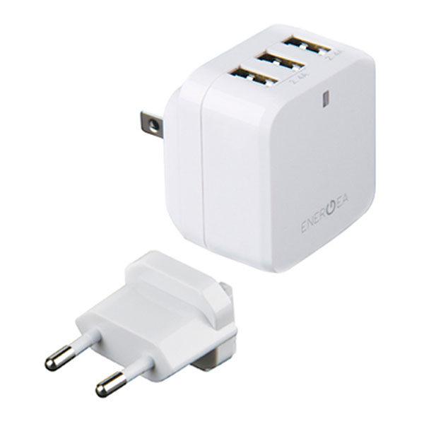 Energea Travelite 4.8 3 USB Wall Charger 5V 4.8A 24W US/UK