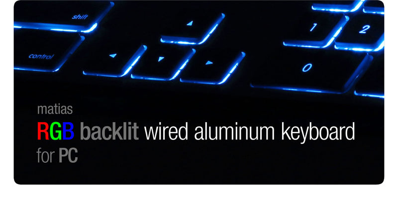 Matias RGB Backlit Wired Aluminum Keyboard for PC