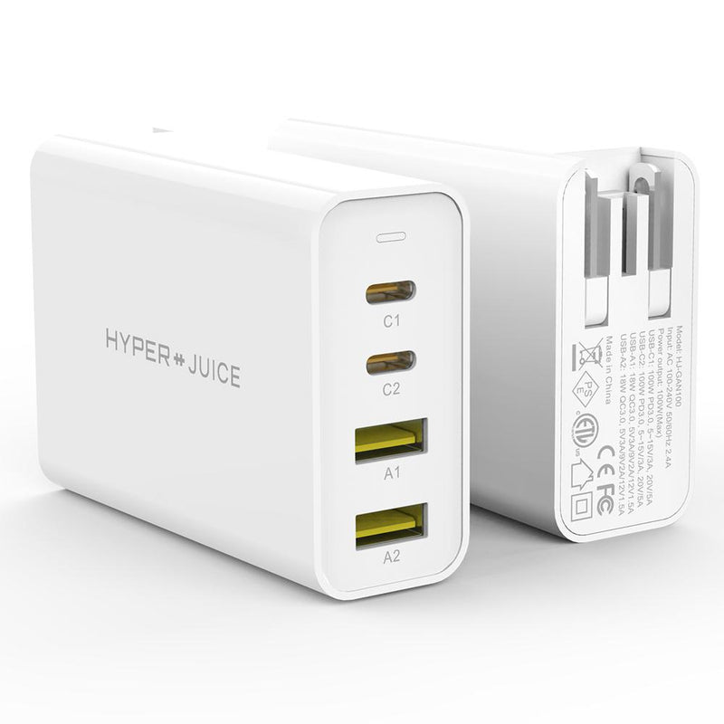 HyperJuice GaN 100W USB-C Charger front and back